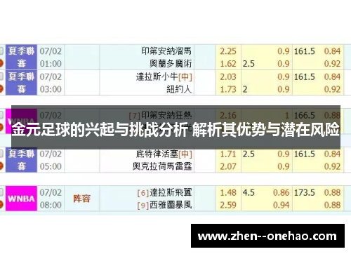 金元足球的兴起与挑战分析 解析其优势与潜在风险